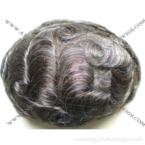 Human Hair Mono Base Men's Toupee